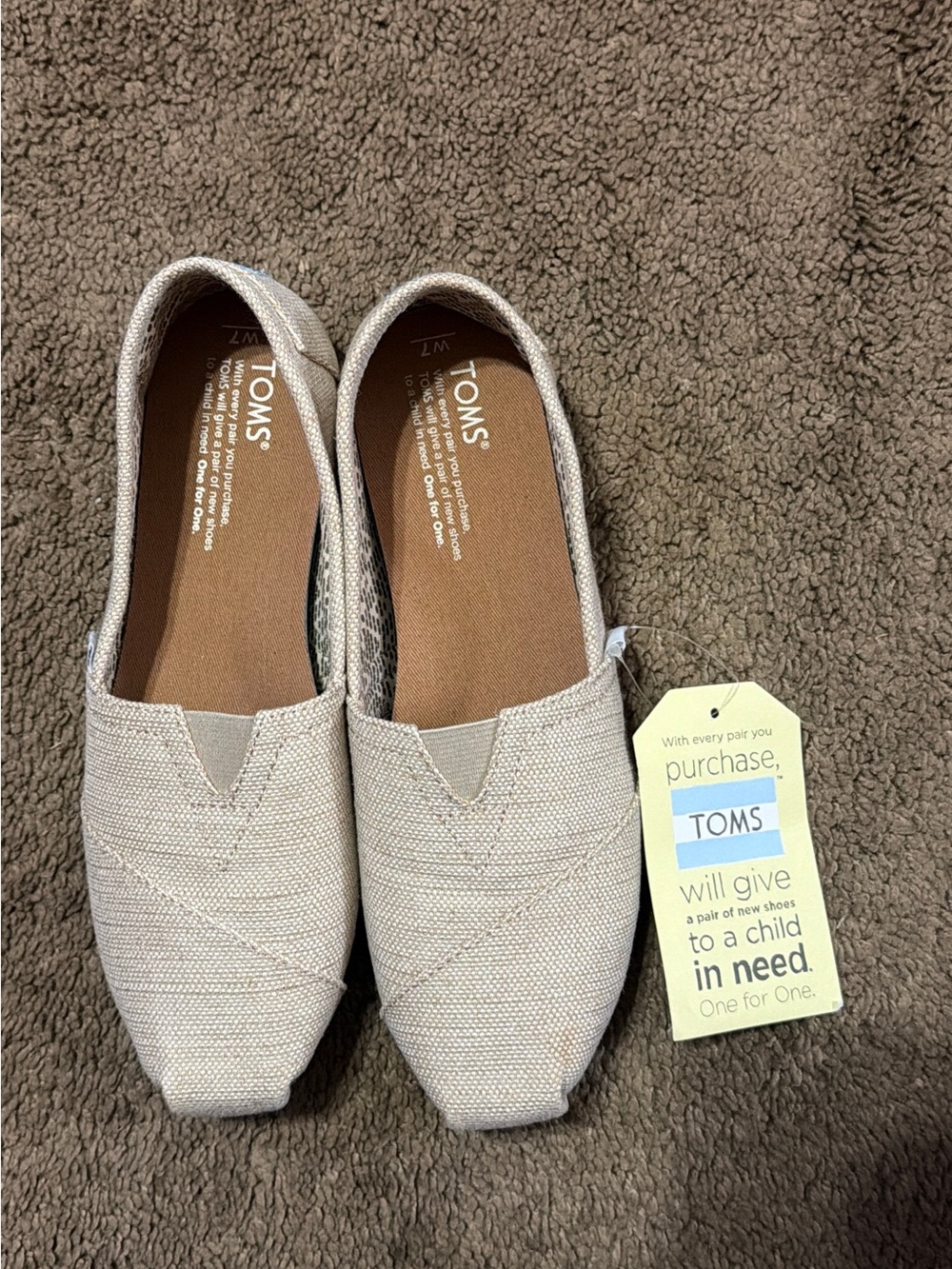 Toms Slip-On Espadrille Flats in Beige Canvas - Picture 7 of 10